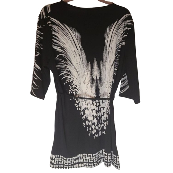 TRÏBE Angel Wing Rhinestone Detail Navy Tunic Size Large NWT - Picture 5 of 10